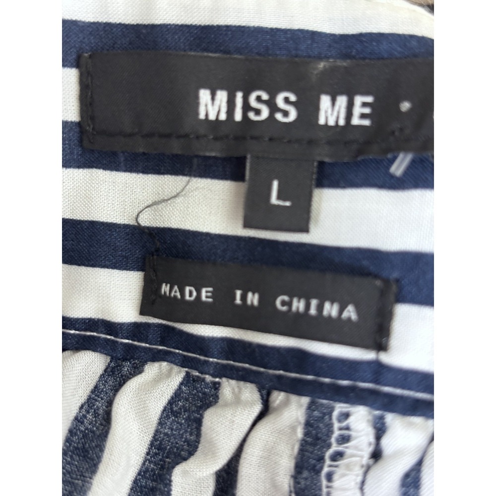 Miss Me Striped Wrap Maxi Skort Women's 28 Navy White Ruffle Coastal Boho Chic - Picture 7 of 7